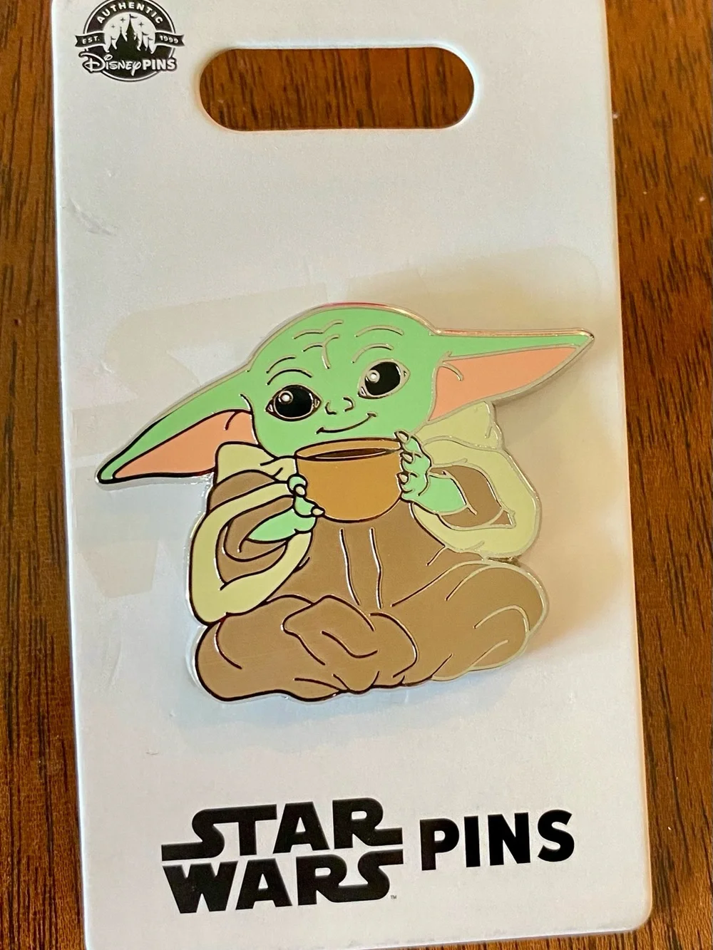 Star Wars Grogu Enamel Pin – Green, Brown & Pink Accents